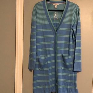 New Isaac Mizrahi live Long Cardigan Large